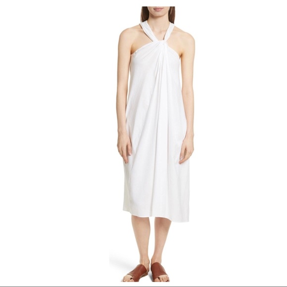 VINCE TWIST FRONT HALTER MIDI DRESS - Picture 5 of 5